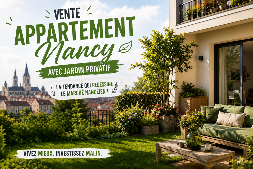 Vente appartement Nancy avec jardin privatif dans une résidence offrant un espace extérieur privé