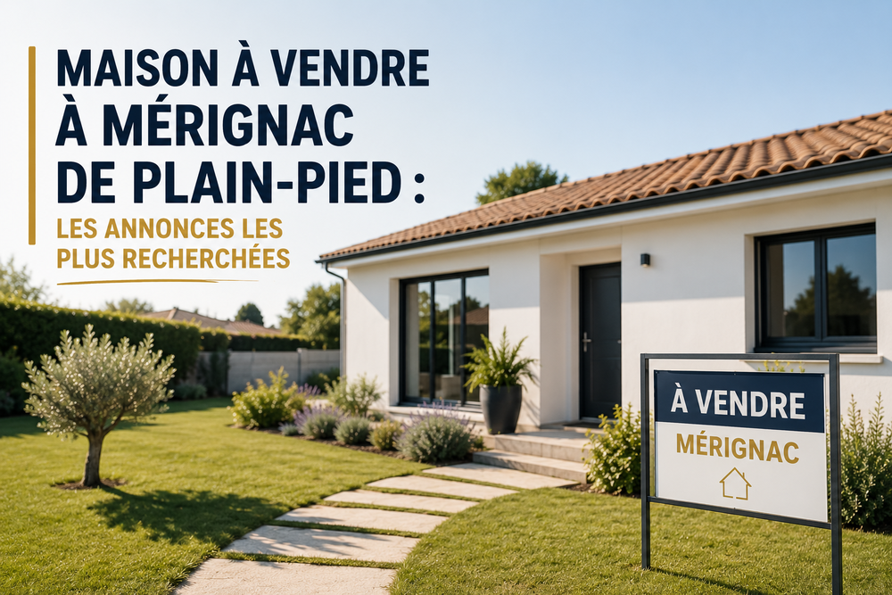 Maison à vendre à Mérignac de plain-pied avec jardin dans un quartier résidentiel recherché